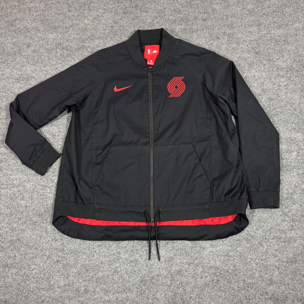 Nike Portland Trail Blazers Rip City Bomber Jacket Mens Size Medium Black NBA